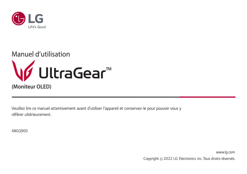 Imagen de la primera página del manual del dispositivo UltraGear 48GQ900