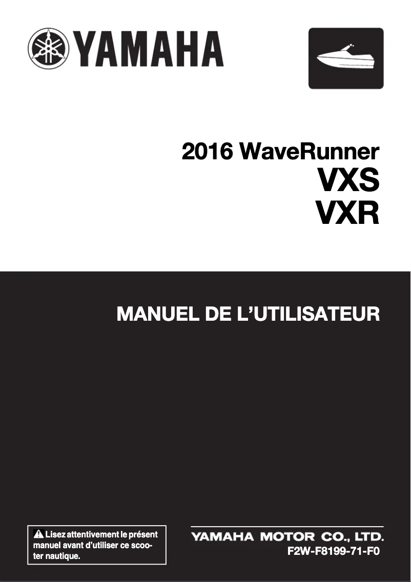 Página nº 1 - Manual de usuario Yamaha WaveRunner VXR (2016)