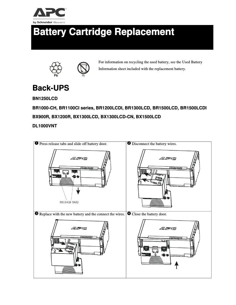 Página 1 del manual Manual de usuario APC APCRBC142