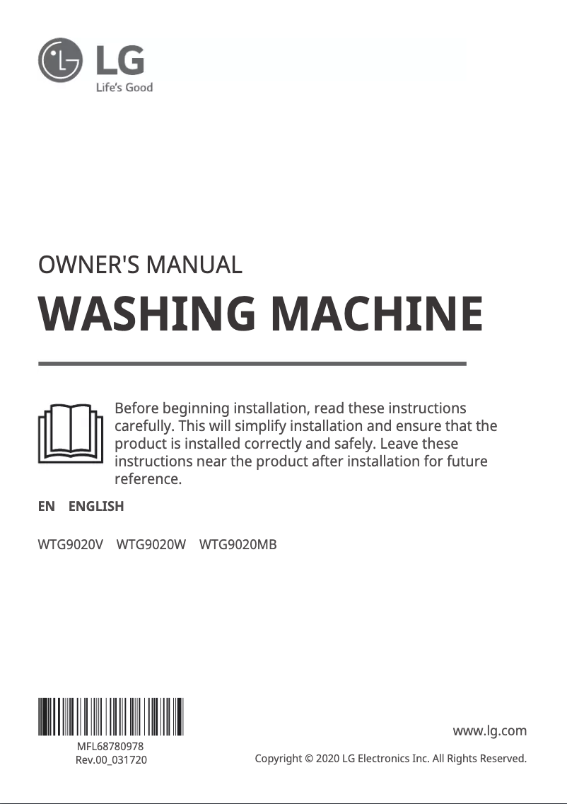 Página 1 del manual Manual de usuario LG WTG9020V