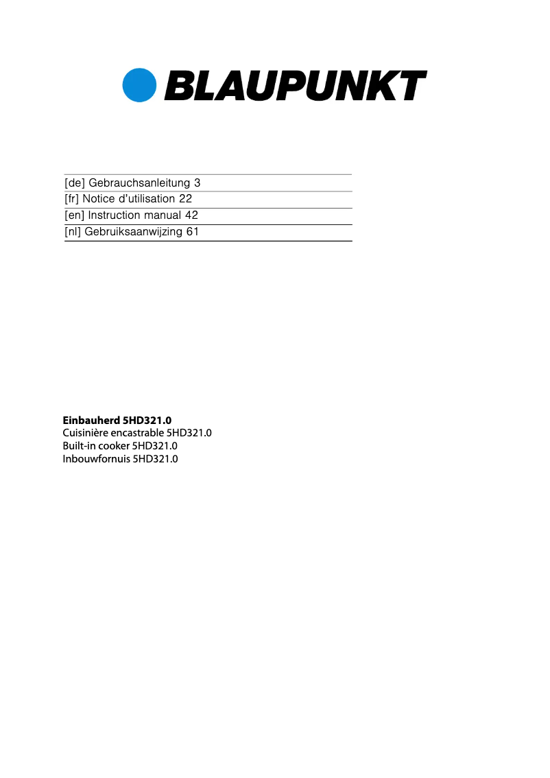 Página 1 del manual Manual de usuario Blaupunkt 5HD32150