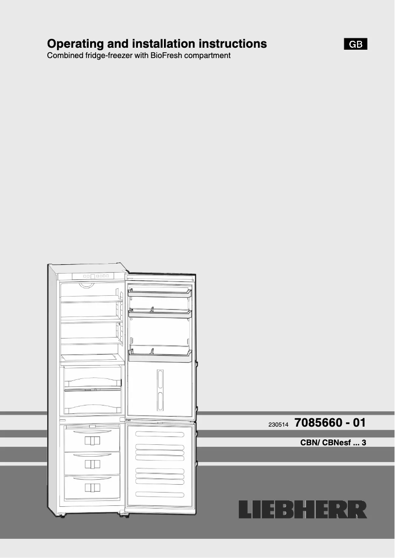 Página 1 del manual Manual de usuario Liebherr CBNesf 3913 Comfort BioFresh NoFrost