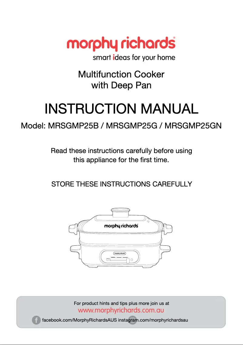 Página 1 del manual Manual de usuario Morphy Richards MRSGMP25B
