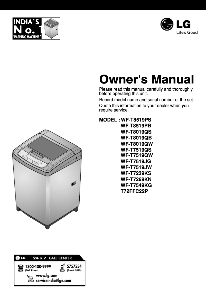 Imagen de la primera página del manual del dispositivo T72FFC22P