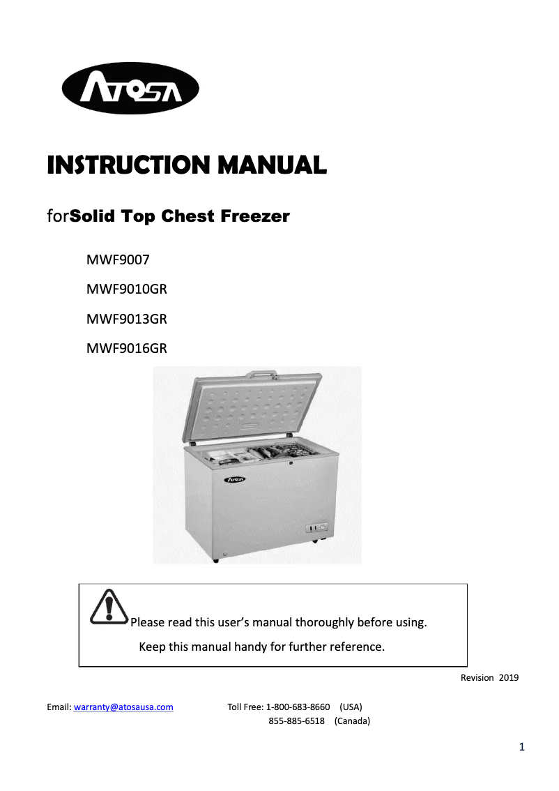 Imagen de la primera página del manual del dispositivo MWF9016GR
