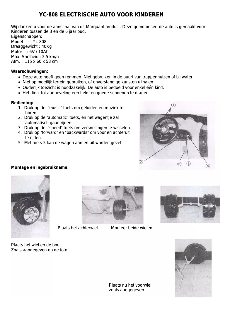 Imagen de la primera página del manual del dispositivo YC-808