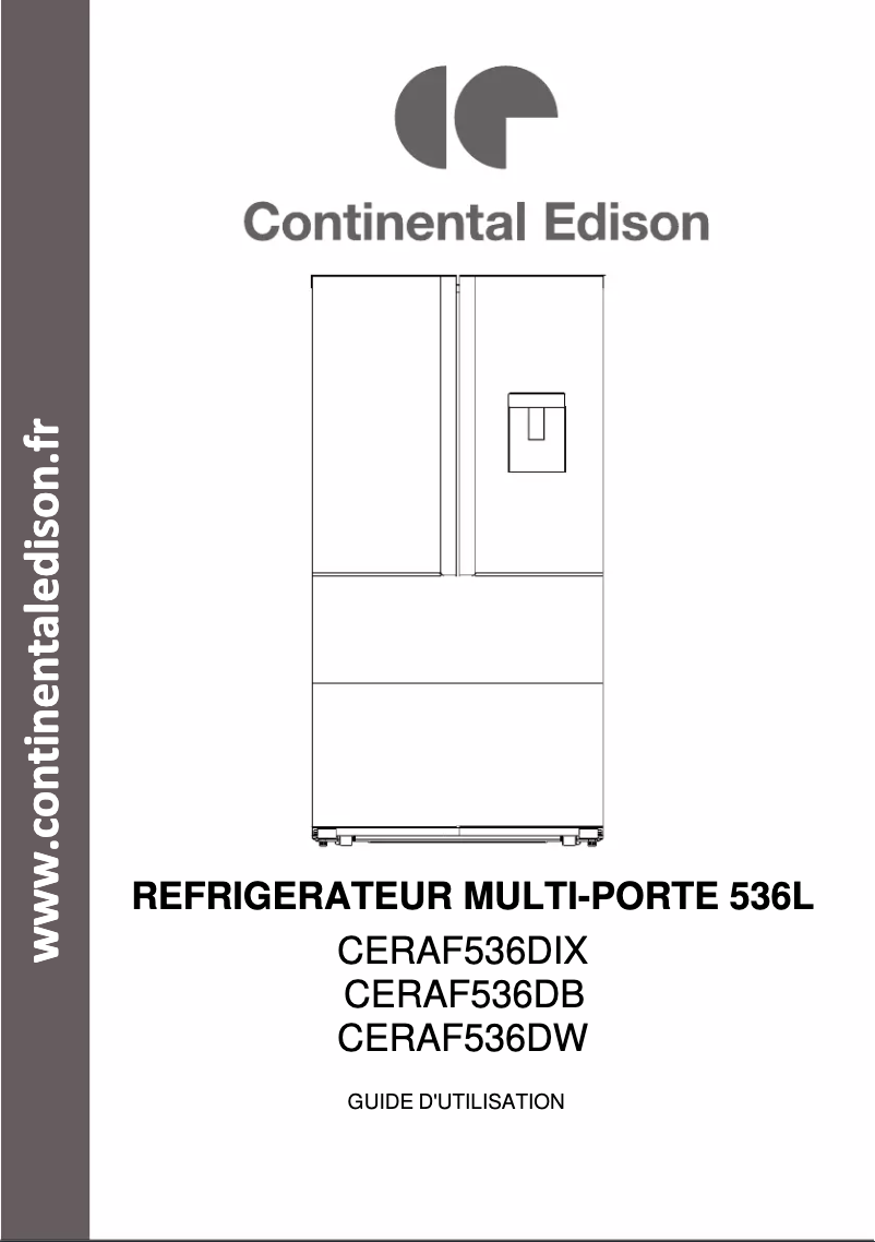 Página 1 del manual Manual de usuario Continental Edison CERAF536DIX