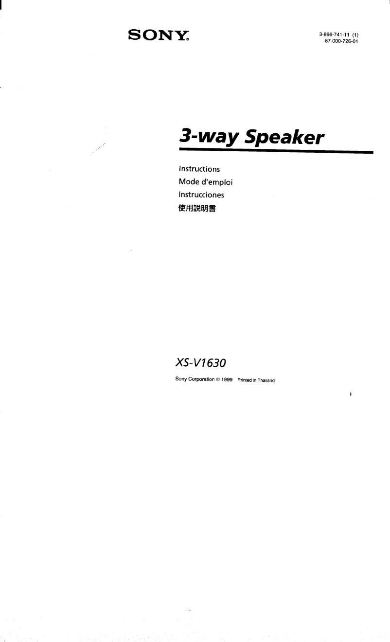 Imagen de la primera página del manual del dispositivo XS-V1630