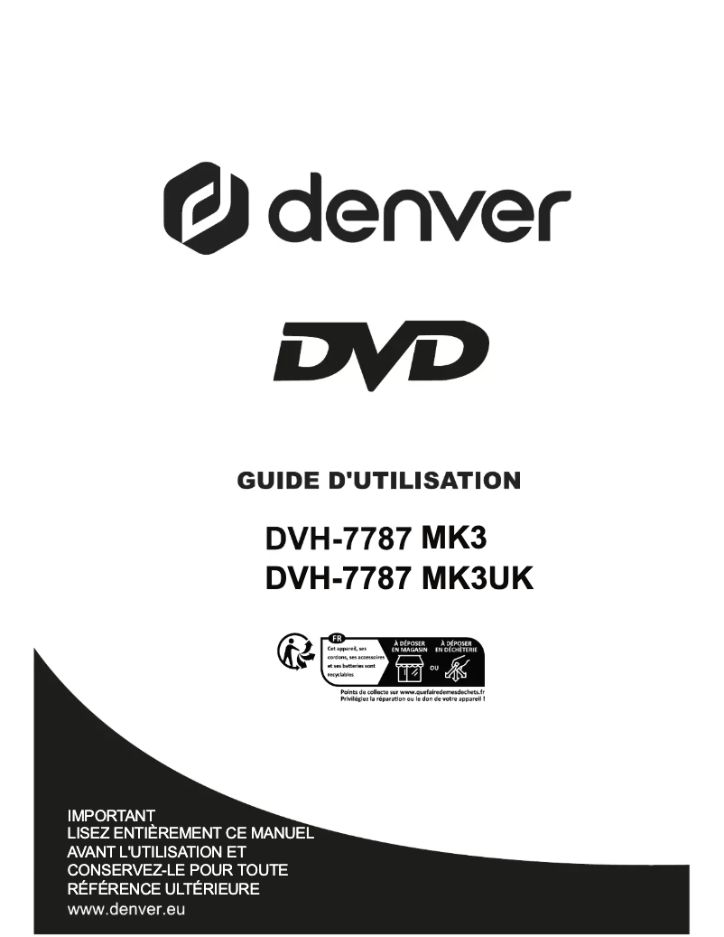 Página 1 del manual Manual de usuario Denver MK3 DVH-7787 MK3
