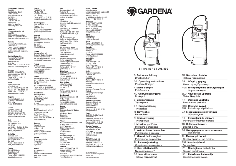 Página 1 del manual Manual de usuario Gardena 869