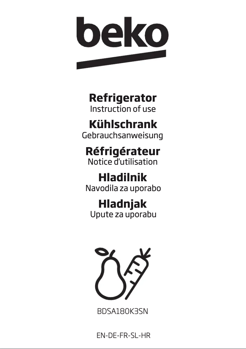 Imagen de la primera página del manual del dispositivo BDSA180K3SN