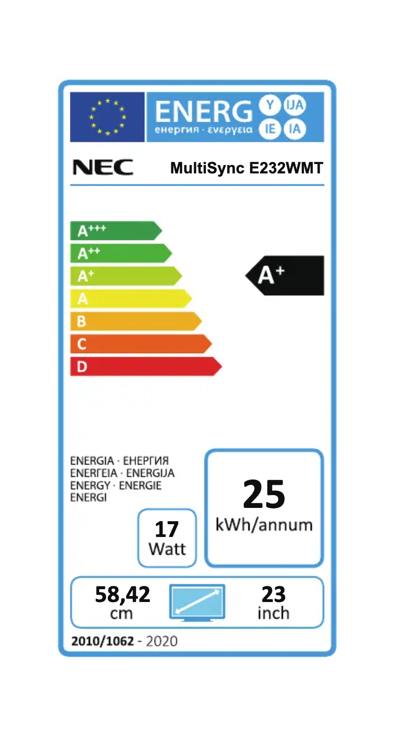 Imagen de la primera página del manual del dispositivo MultiSync E232WMT