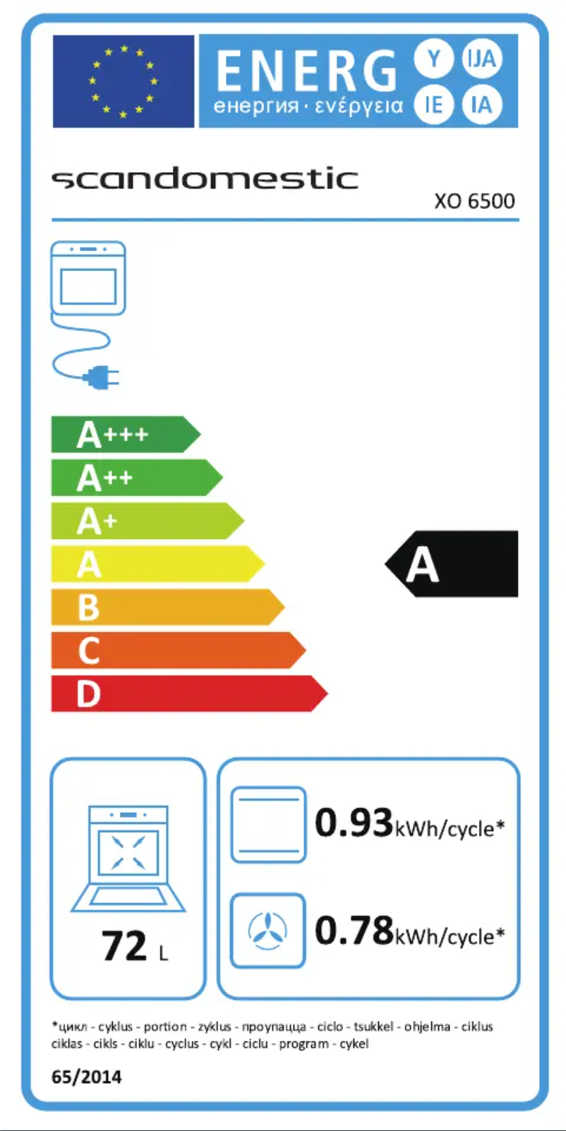 Imagen de la primera página del manual del dispositivo XO 6500