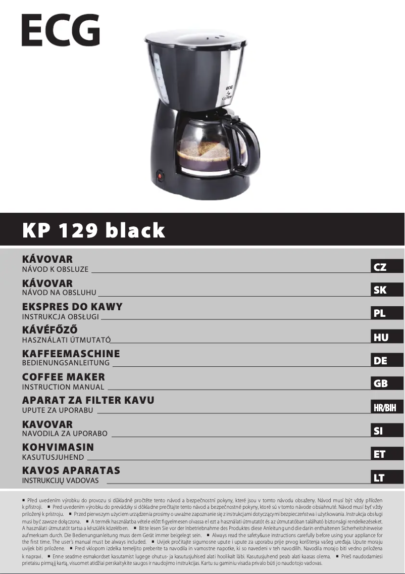 Página 1 del manual Manual de usuario ECG KP 129