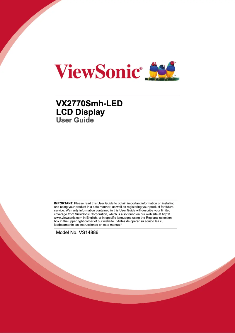Imagen de la primera página del manual del dispositivo VX2770Smh-LED