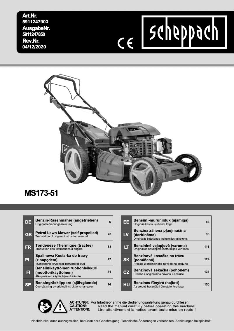 Página 1 del manual Manual de usuario Scheppach MS173-51