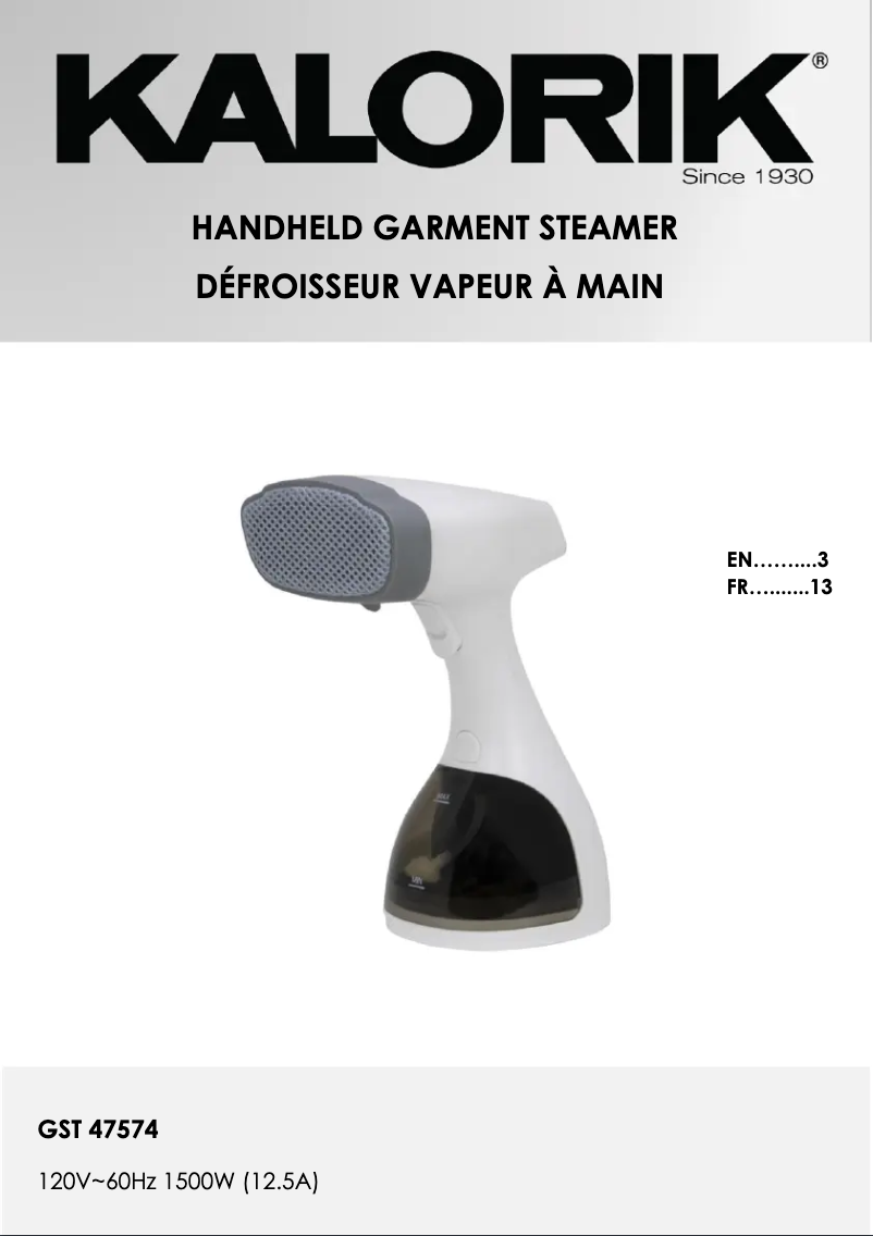 Página 1 del manual Manual de usuario Kalorik GST 47574