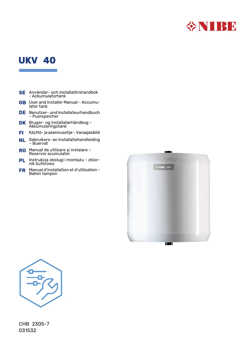 Página 1 del manual Etiqueta energética Nibe UKV 100