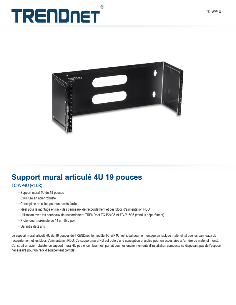 Página 1 del manual Ficha técnica TRENDnet TC-WP4U