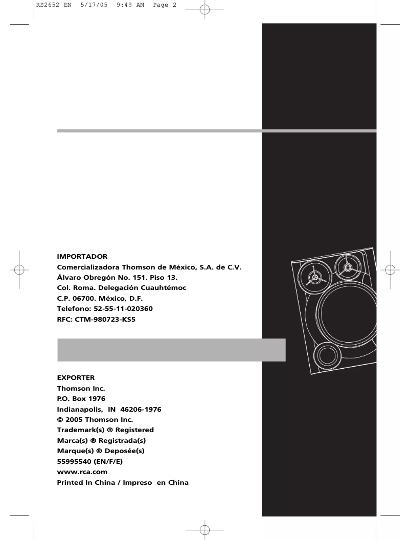 Imagen de la primera página del manual del dispositivo RS2652