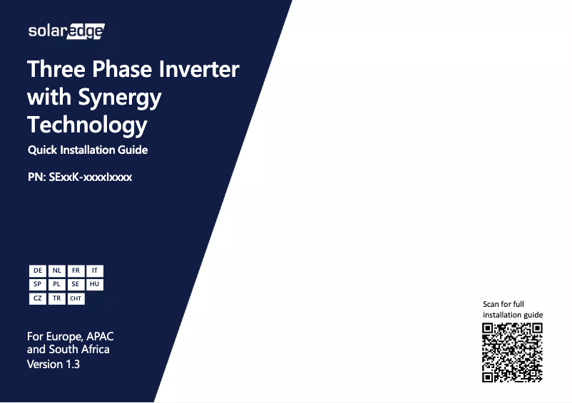 Imagen de la primera página del manual del dispositivo SE120K-RW08IBNM4