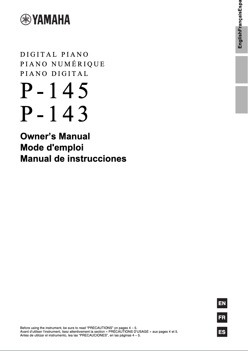 Imagen de la primera página del manual del dispositivo P-145