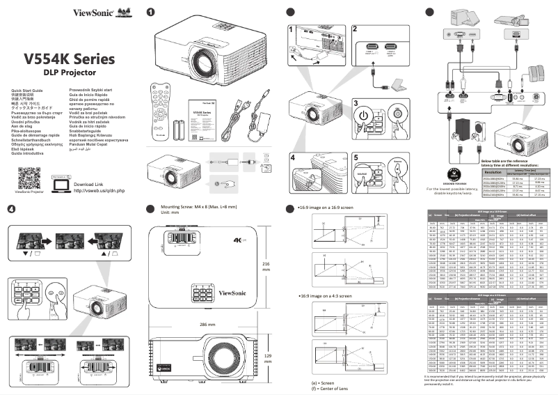 Imagen de la primera página del manual del dispositivo V554K