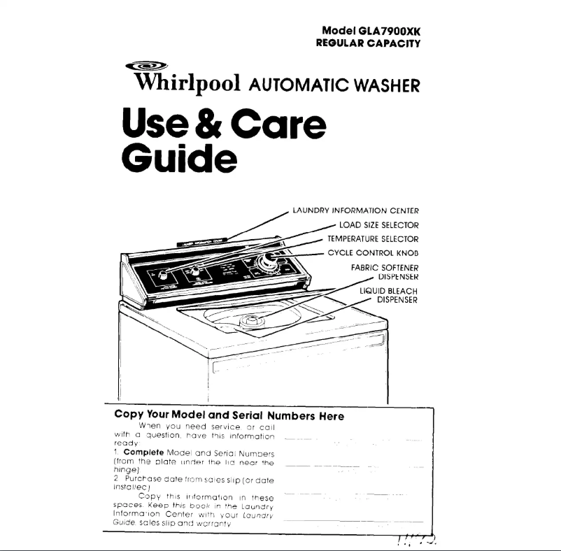 Imagen de la primera página del manual del dispositivo GLA7900XK