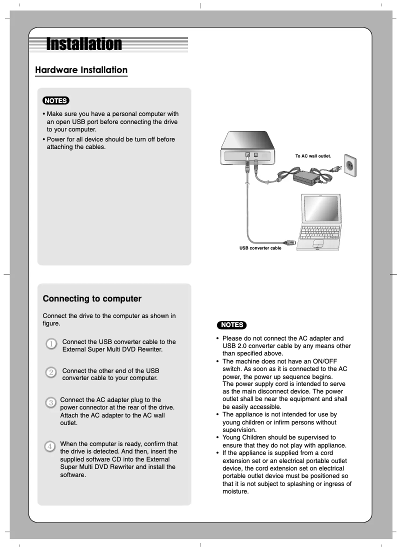 Imagen de la primera página del manual del dispositivo GSA-E40N
