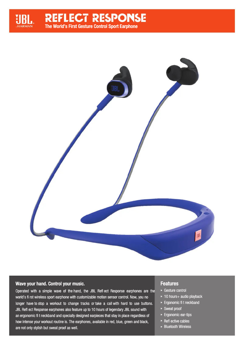 Página 1 del manual Manual de usuario JBL Reflect response