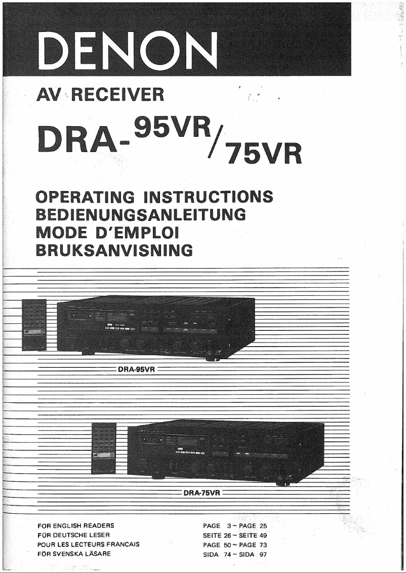 Imagen de la primera página del manual del dispositivo DRA-75VR