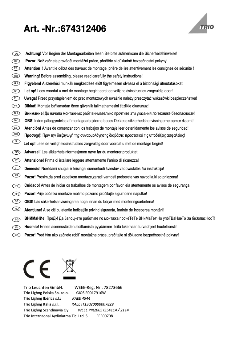 Imagen de la primera página del manual del dispositivo Corland 674312406