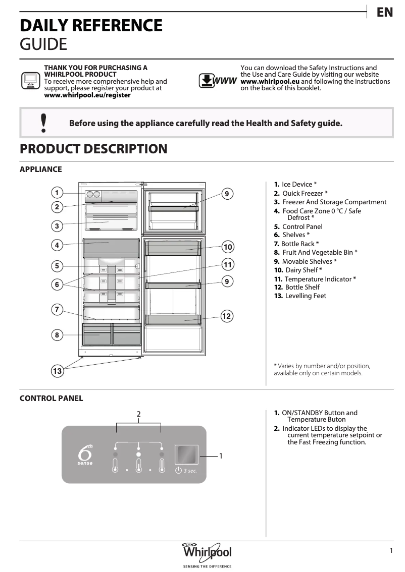 Página 1 del manual Manual de usuario Whirlpool T TNF 8111 H OX