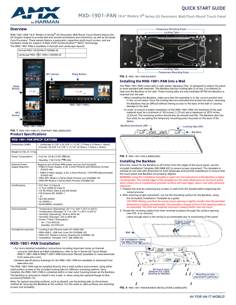 Imagen de la primera página del manual del dispositivo MXD-1901-PAN