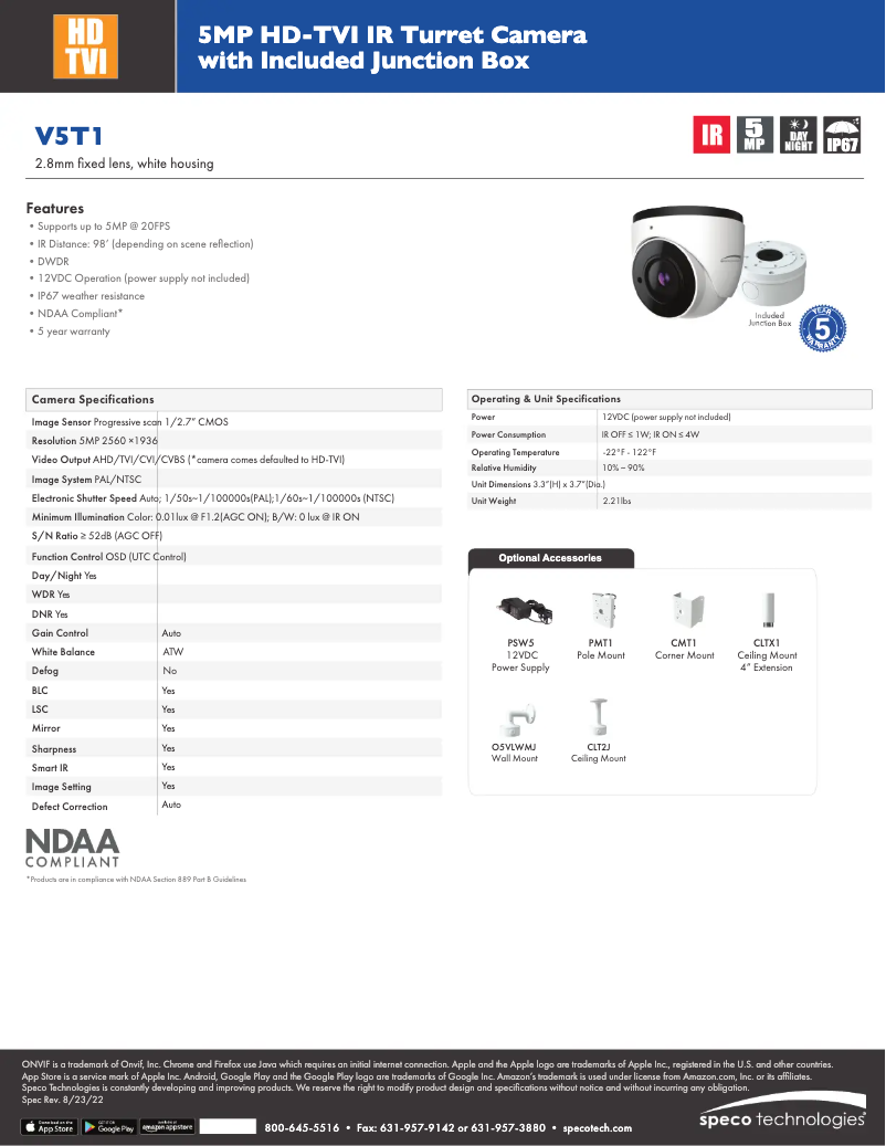 Imagen de la primera página del manual del dispositivo V5T1