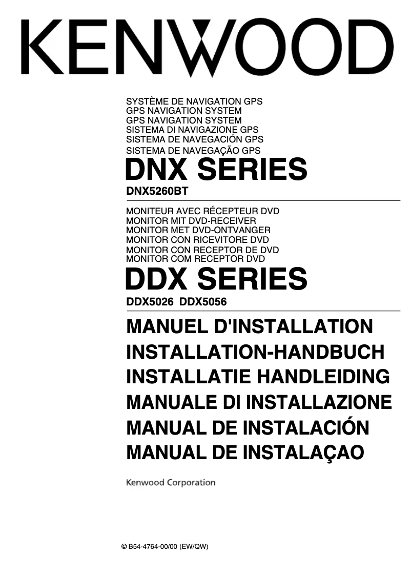 Imagen de la primera página del manual del dispositivo DNX5260BT