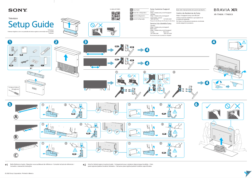 Página nº 1 - Guía de instalación Sony XR-77A80K