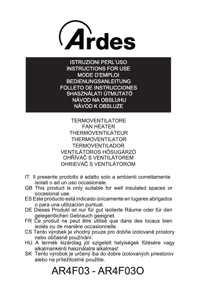 Página nº 1 - Manual de usuario Ardes AR4F03O