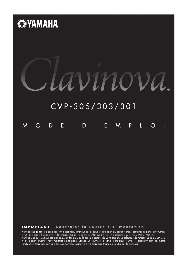 Imagen de la primera página del manual del dispositivo Clavinova CVP-305