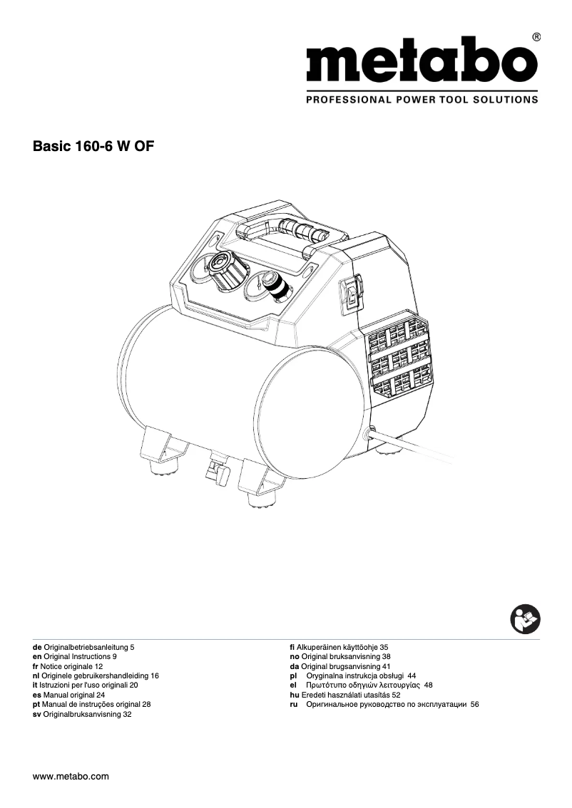 Página 1 del manual Manual de usuario Metabo BASIC 160-6 W OF