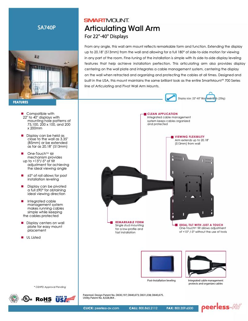 Imagen de la primera página del manual del dispositivo SA740P