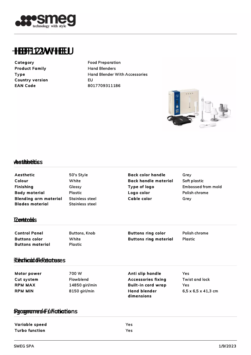 Imagen de la primera página del manual del dispositivo HBF12WHEU