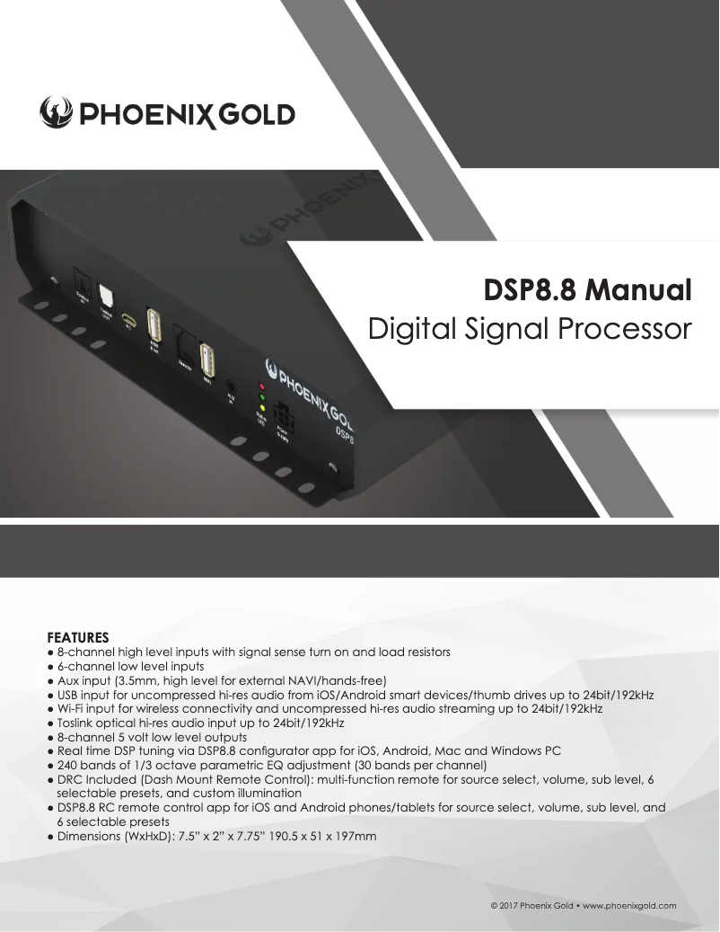 Página 1 del manual Manual de usuario Phoenix Gold DSP8.8