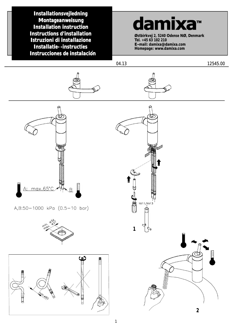 Página 1 del manual Manual de usuario Damixa 2900074