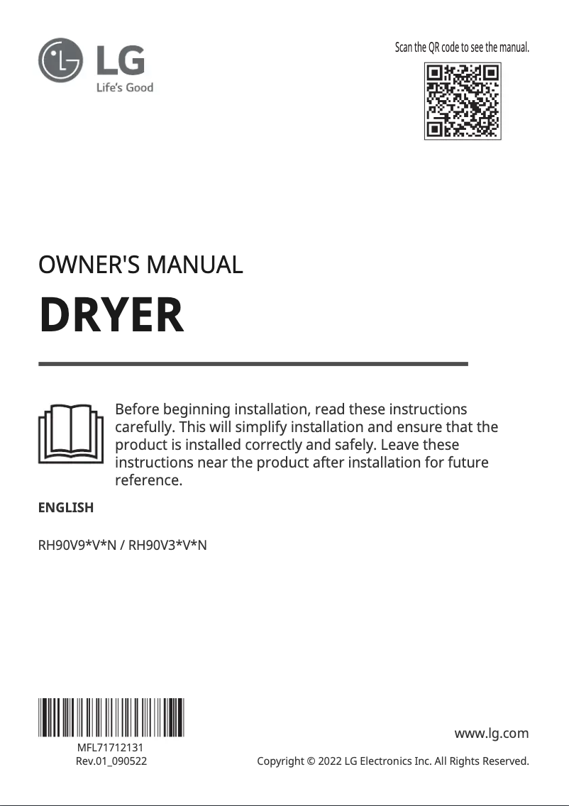 Página 1 del manual Manual de usuario LG RH90V3AV0N