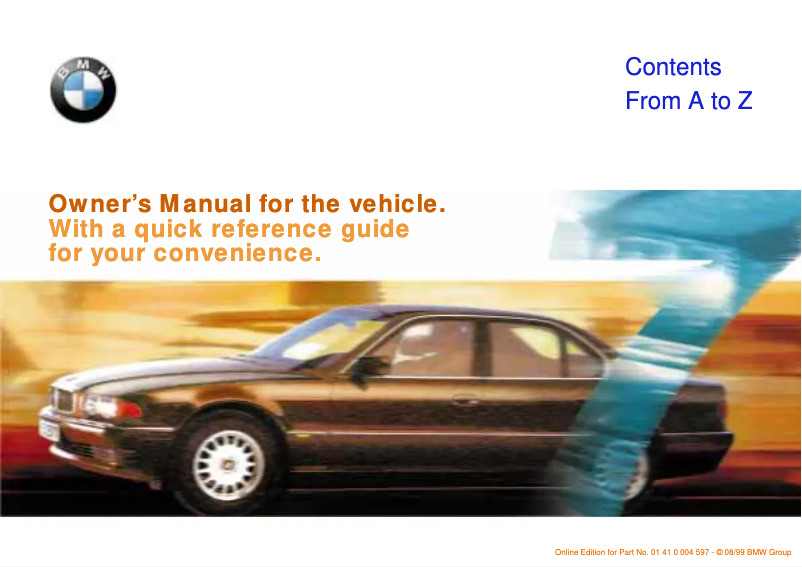 Página 1 del manual Manual de usuario BMW 740i (2001)