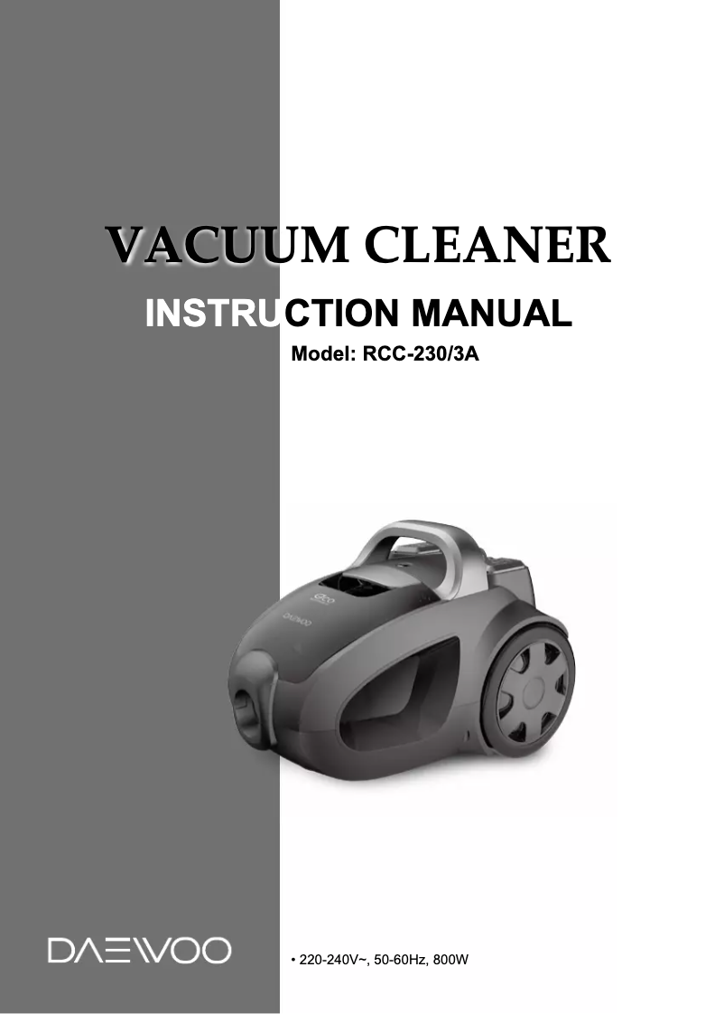 Página 1 del manual Manual de usuario Daewoo RCC-230/3A