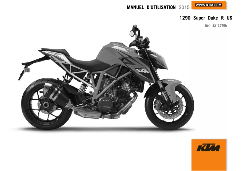 Imagen de la primera página del manual del dispositivo 1290 Super Duke R (2015)