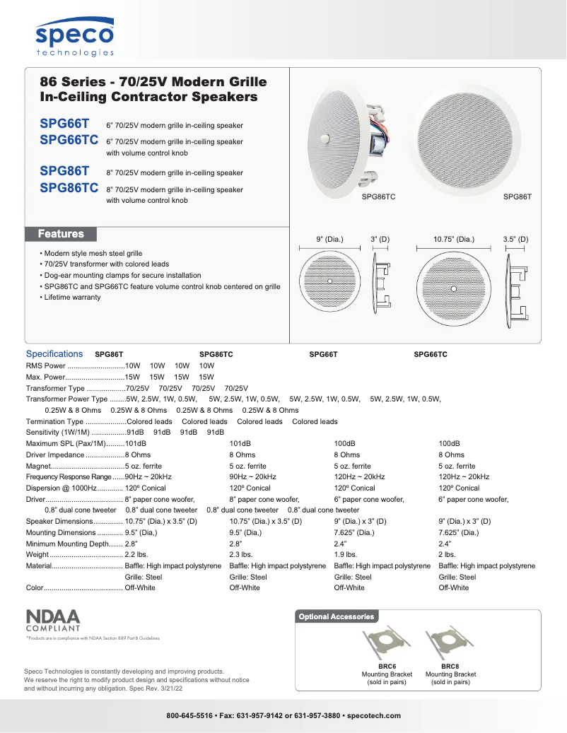 Imagen de la primera página del manual del dispositivo SPG66T