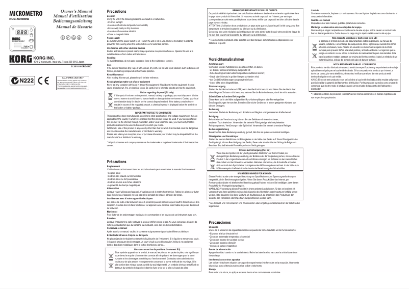 Imagen de la primera página del manual del dispositivo Micrometro